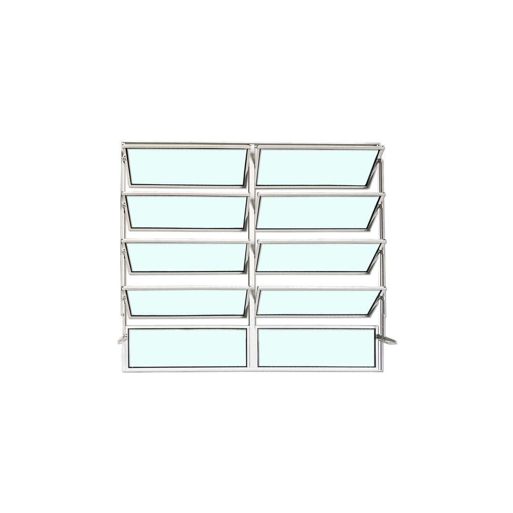 Vitro Basculante 2 Seções Branco 100x120 Linha Esmeralda Vidro Liso