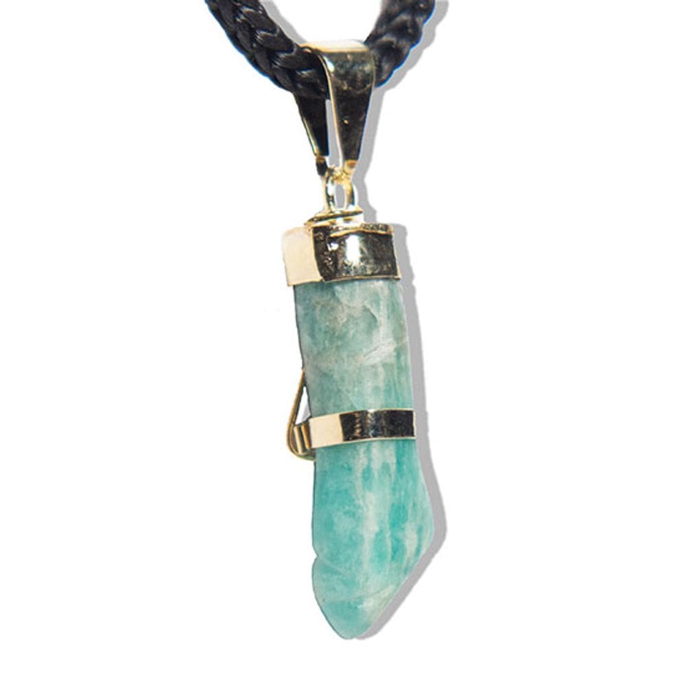 Colar Mini Figa Amazonita Verde Montagem Dourado