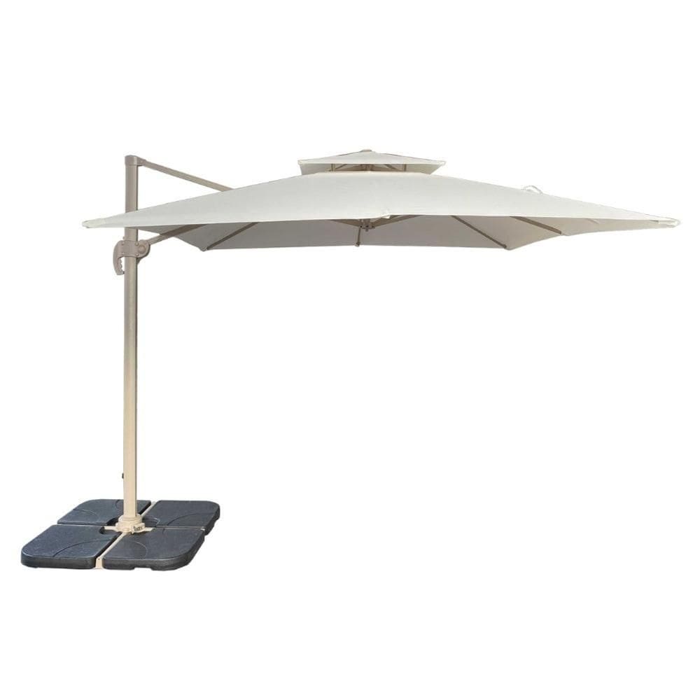 Ombrelone Lateral Trancoso Tulum Fratini 300 cm Aluminio Fendi Capa Poliéster Base Lateral HDPE