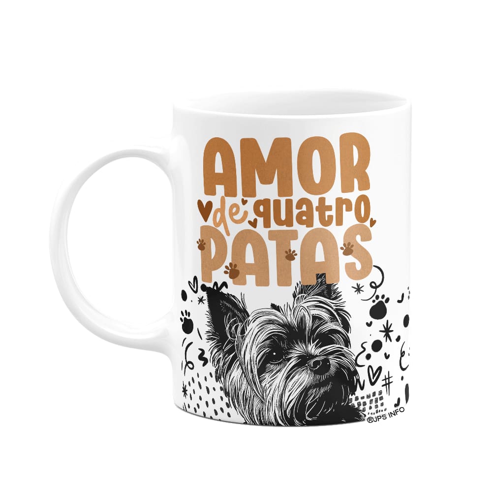 Caneca - Amor de quatro patas - Cachorro Yorkshire