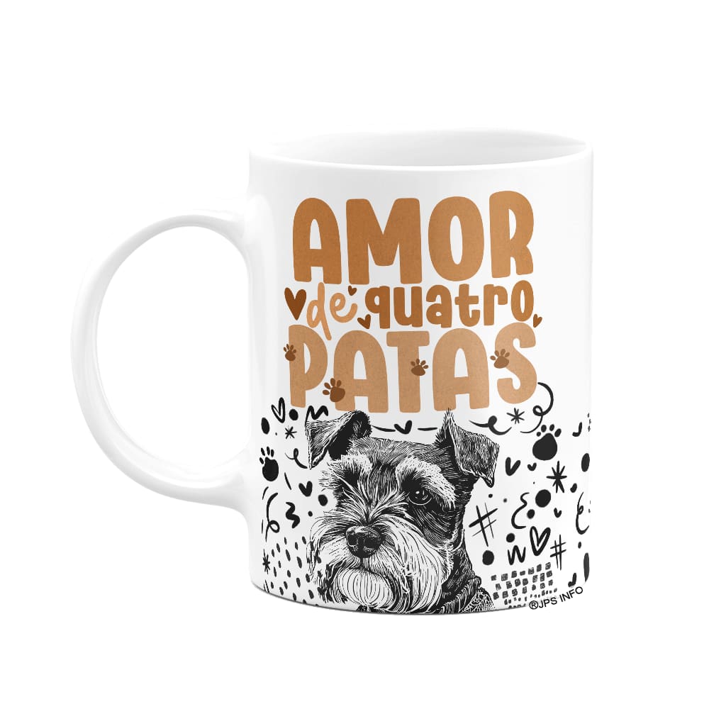 Caneca - Amor de quatro patas - Cachorro Schnauzer