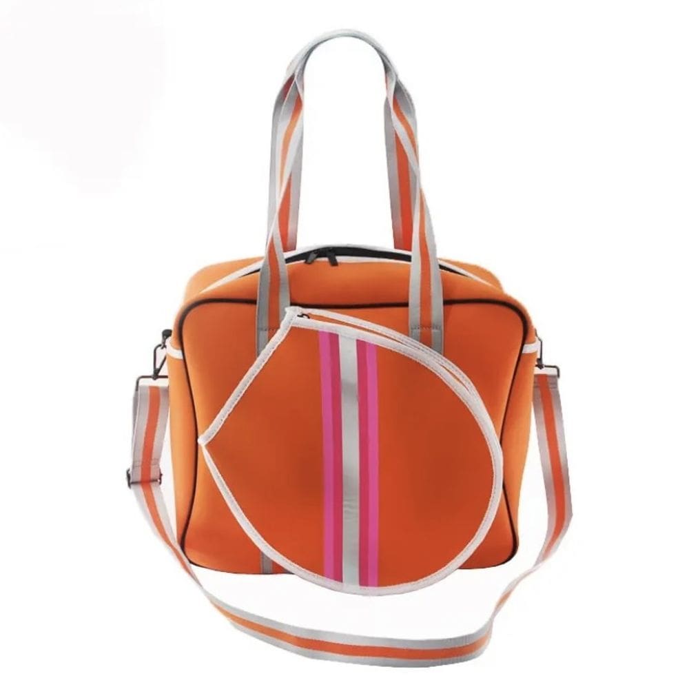 Raqueteira Bolsa Neoprene Feminina Laranja Beach Tennis Padel