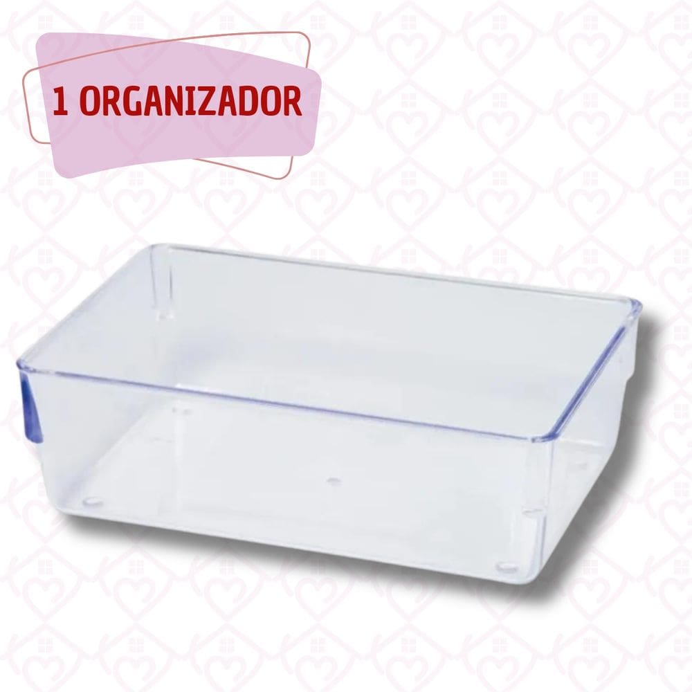 Kit 1 Organizador Medio Acrilico Talheres Gavetas Empilhavel