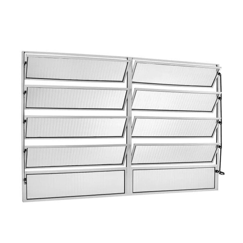 Janela de Aluminio Basculante 2 Secções 100x120cm Ecosul
