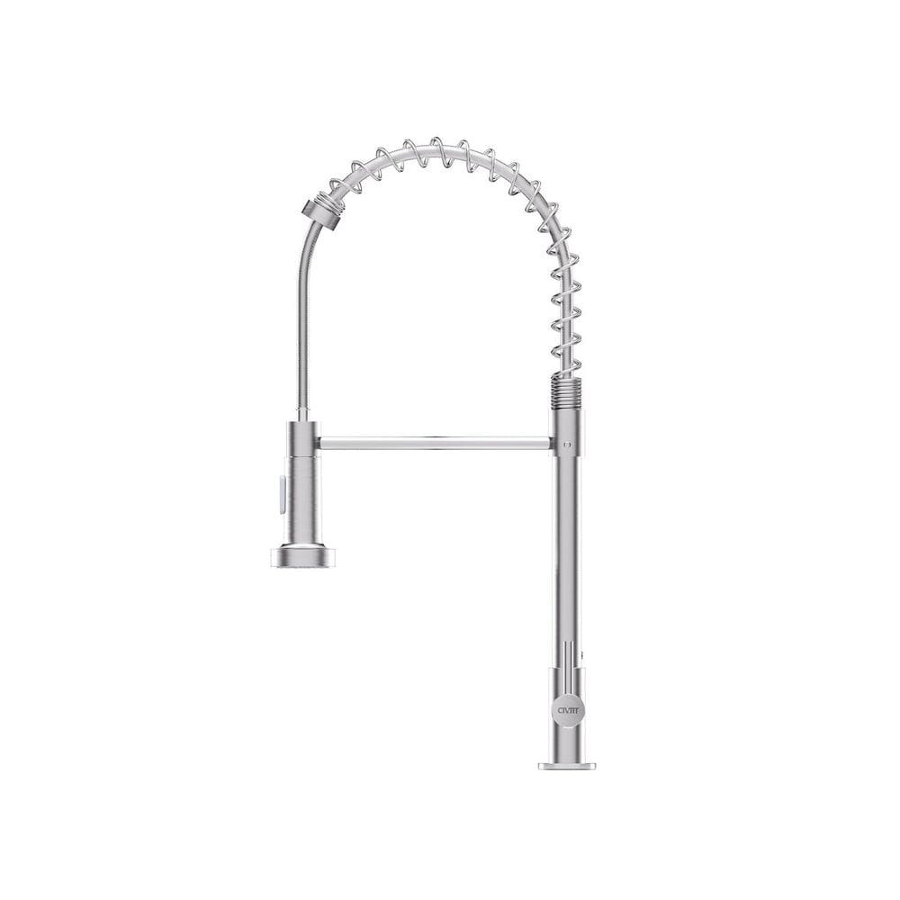 Torneira Gourmet Cozinha Monocomando Duo Escovada Cinza
