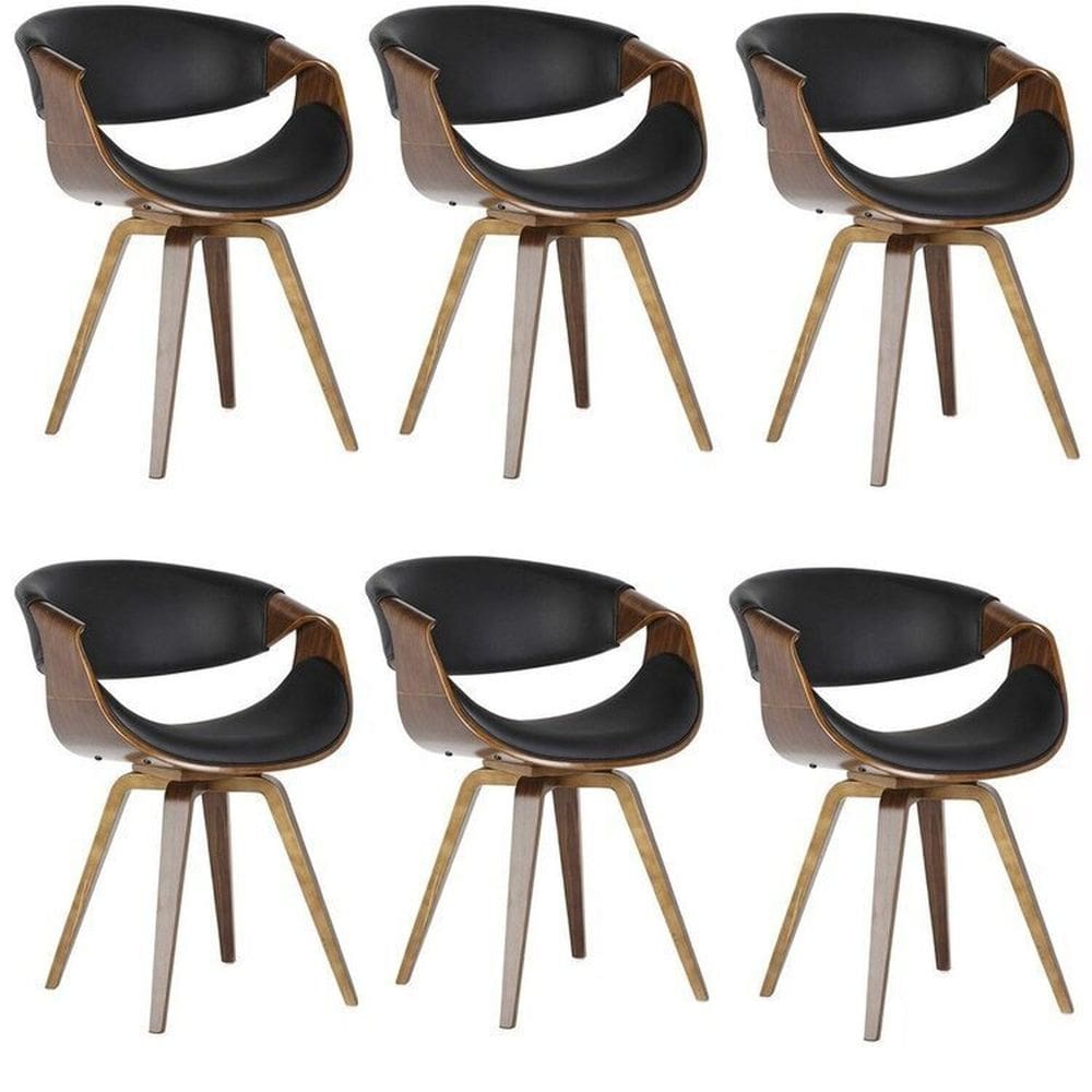 Kit com 6 Cadeiras Nicole para Sala de Jantar Preto