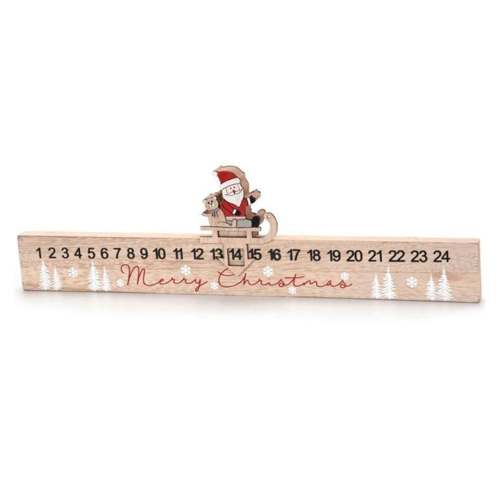 Calendário Régua Contagem Regressiva Natal Trenó Noel 40 Cm