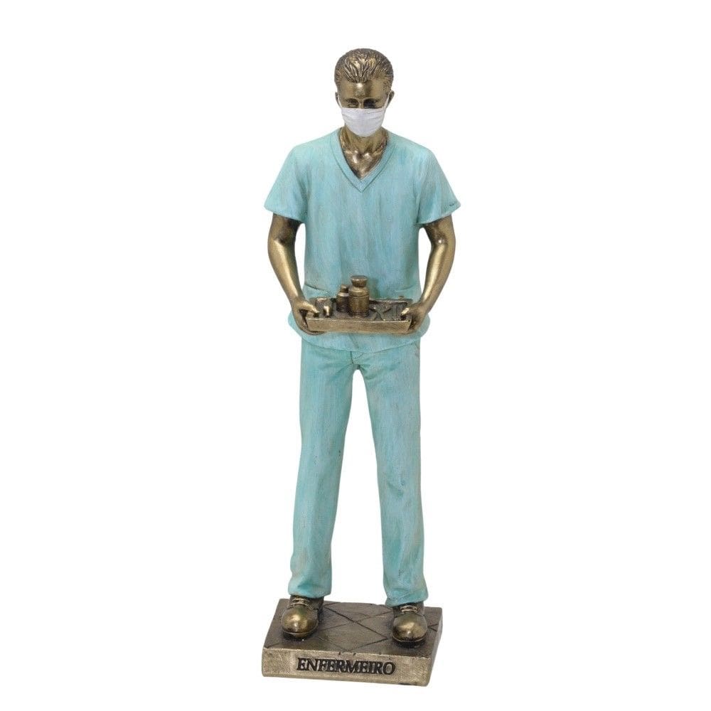 Estatueta Decorativa Enfermeiro Em Resina 25Cm