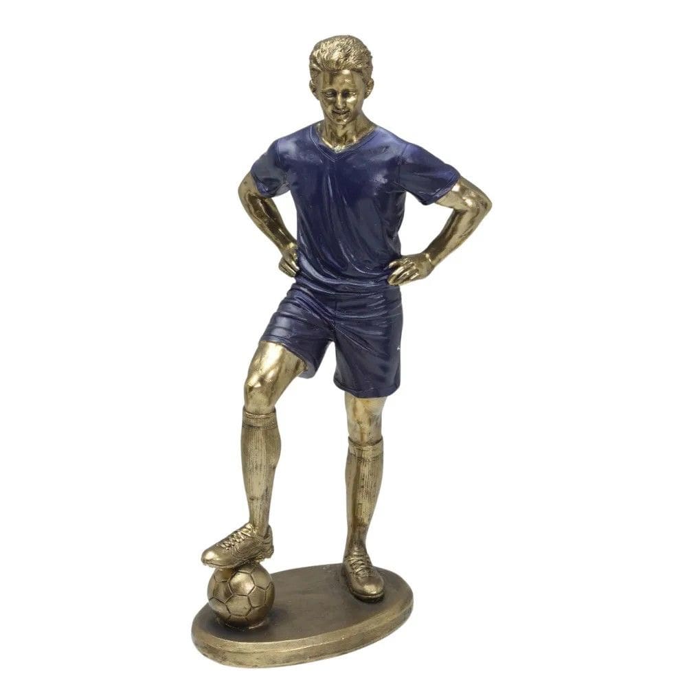 Estatueta Jogadora De Futebol Em Resina 25Cm