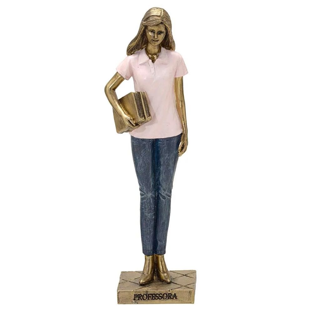 Professora Decorativa Em Resina 7X5,5X24cm