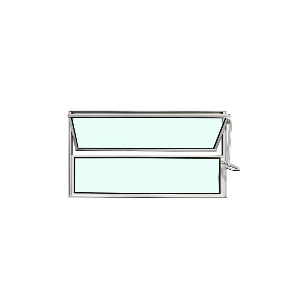 Vitro Basculante Branco 40x80 Linha Esmeralda Vidro Liso