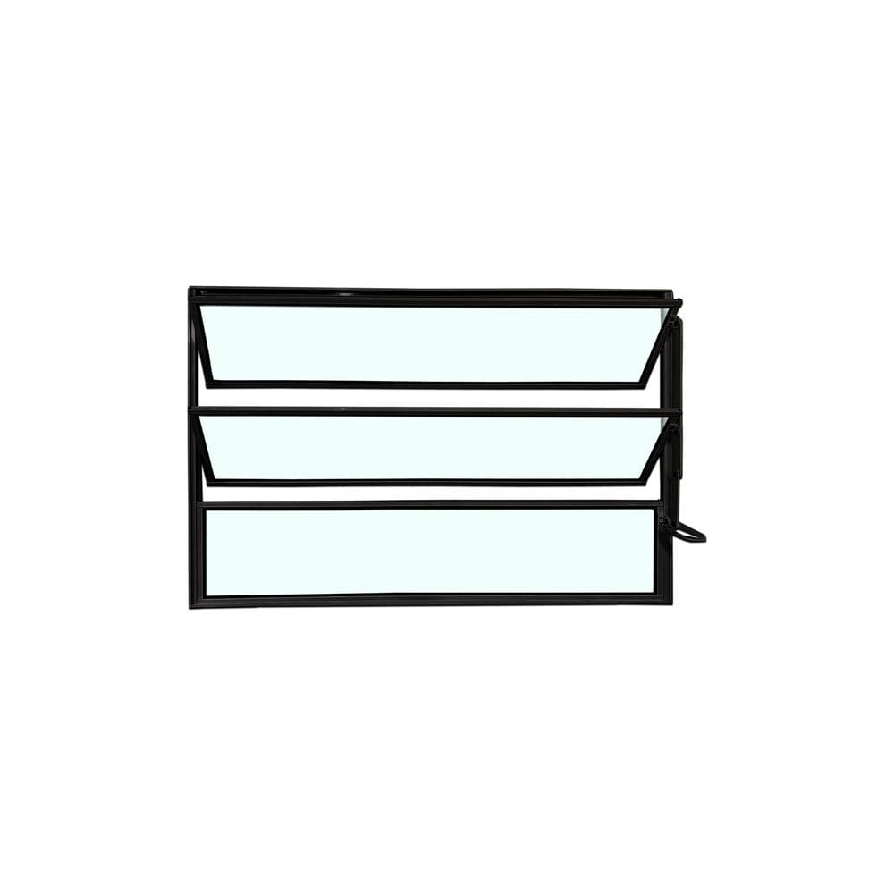 Vitro Basculante Preto 60x100 Linha Esmeralda Vidro Liso