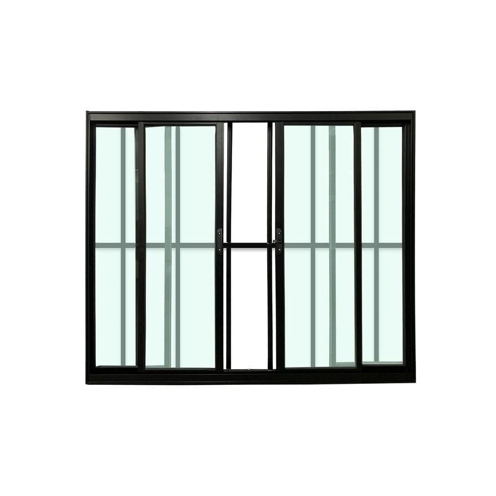 Janela 4 Folhas Com Grade Preto 120x150 Linha 18 Esmeralda