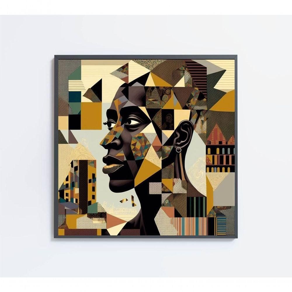 Quadro Ilustração Afro Medidas 60x60 Cm Impressão Adesivo Fotográfico