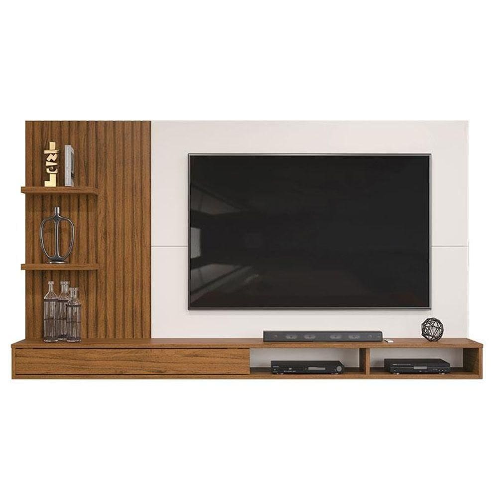 Painel Para Tv Bento Freijó Off White - Dj Móveis