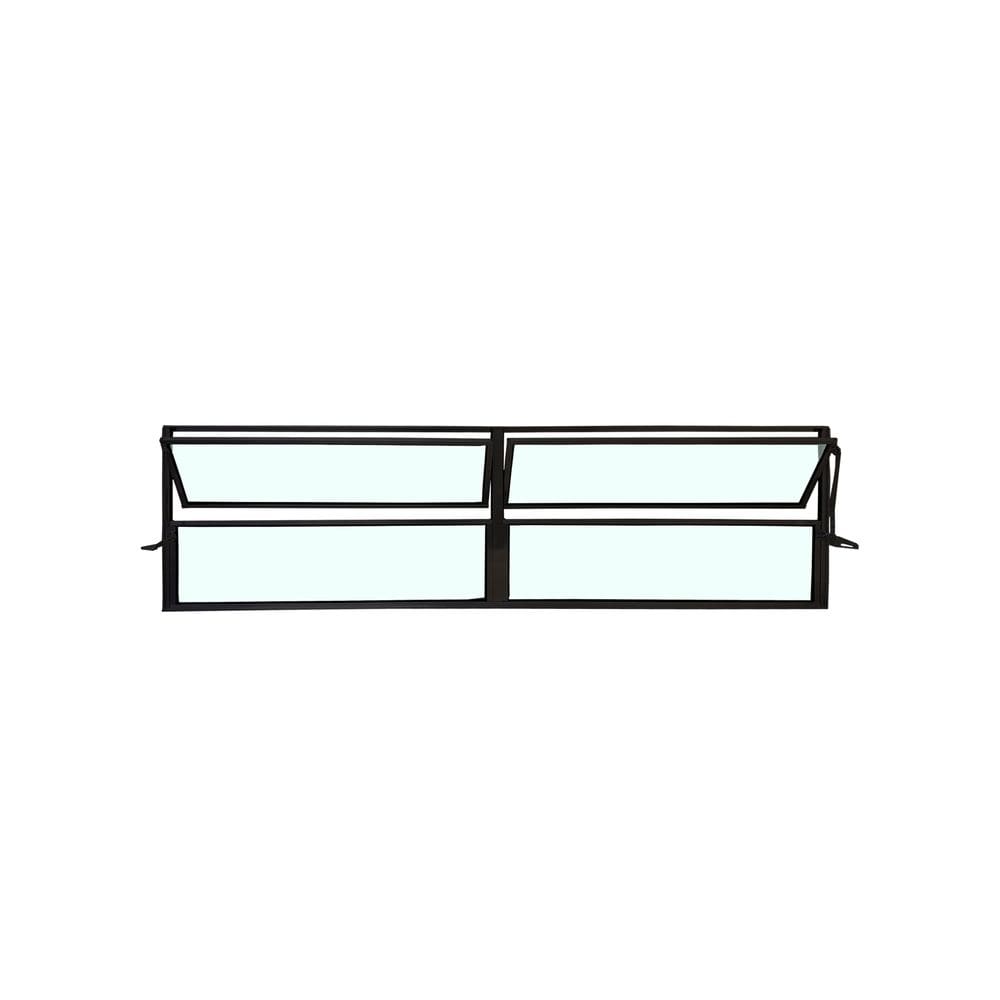 Vitro Basculante 2 Seções Preto 40x150 Linha Esmeralda Vidro Liso