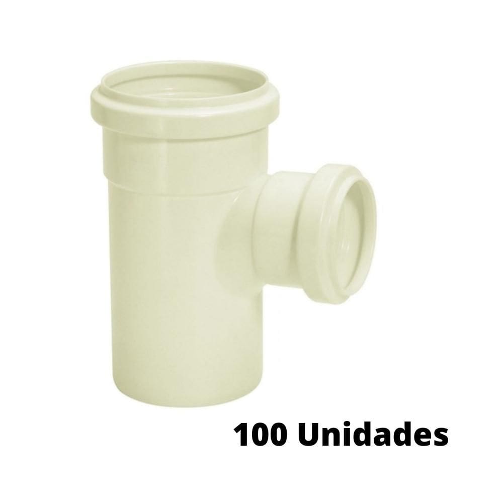 Kit 100 Tê De Redução Esgoto 75x50mm Amanco