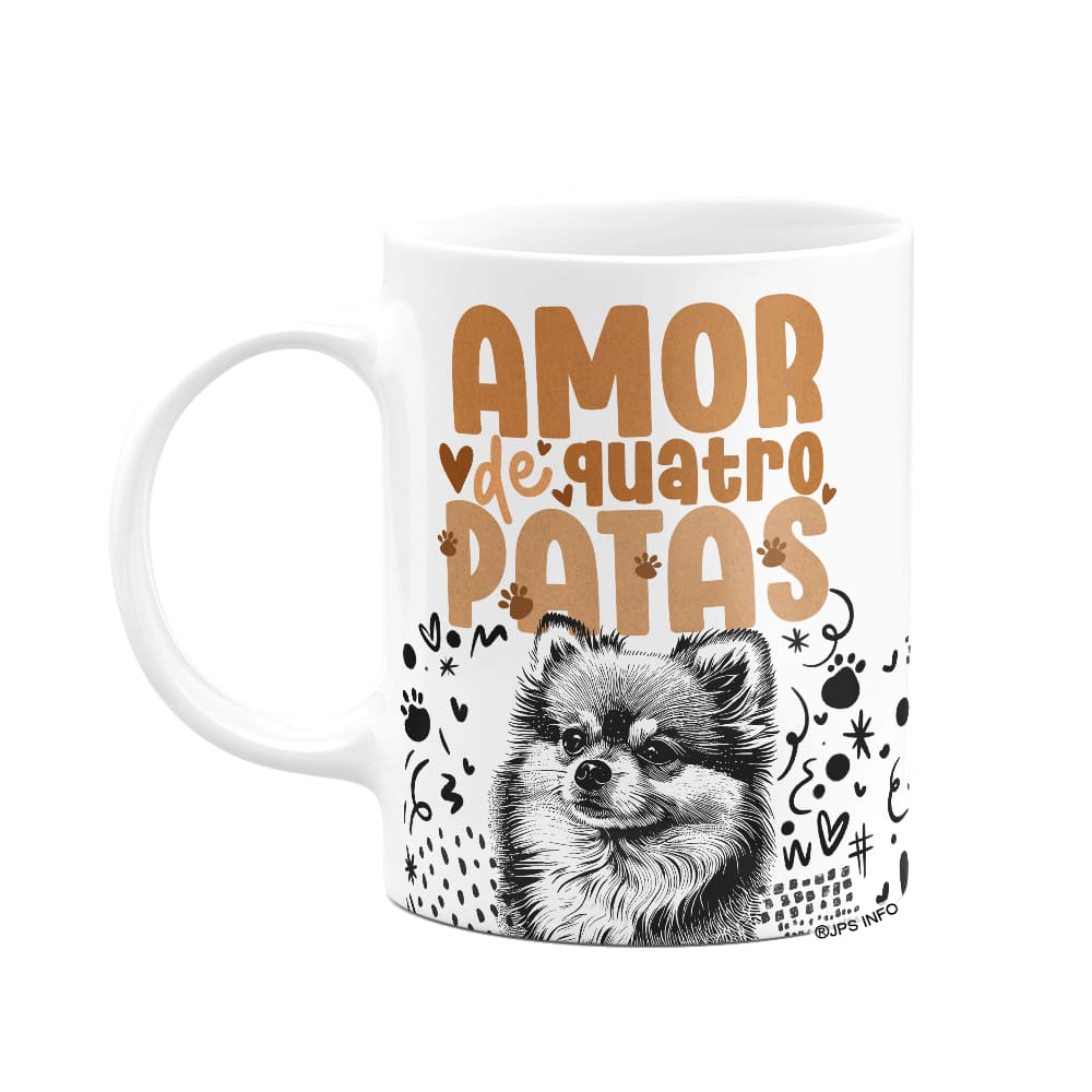 Caneca - Amor de quatro patas - Cachorro Lulu Spitz