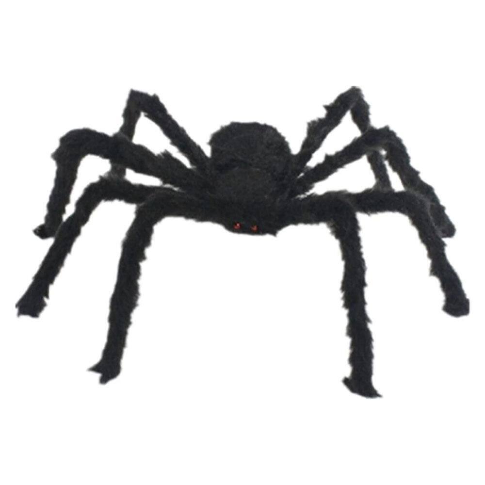 Aranha Peluda Pequena 30Cm Preta Decorativa Halloween