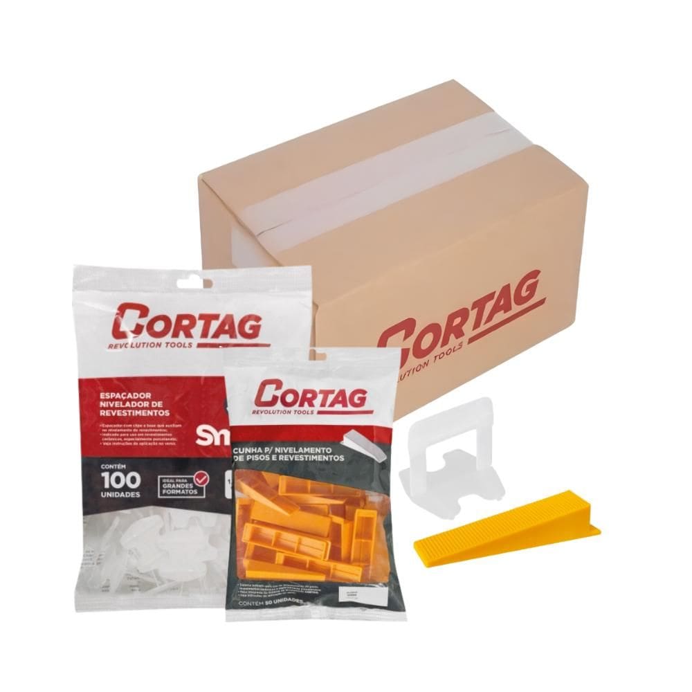 Espaçador Nivelador Smart 1,5mm Cortag C/500 Peças e 100 Cunhas