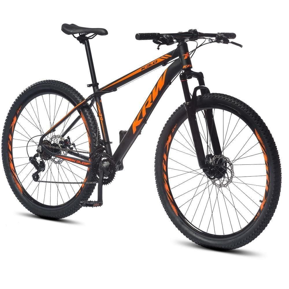 Bicicleta Aro 29 Krw Alumínio 24 Vel Freio A Disco X52 Cor:preto/laranja Fosco;tamanho Quadro:21 Preto/laranja Fosco