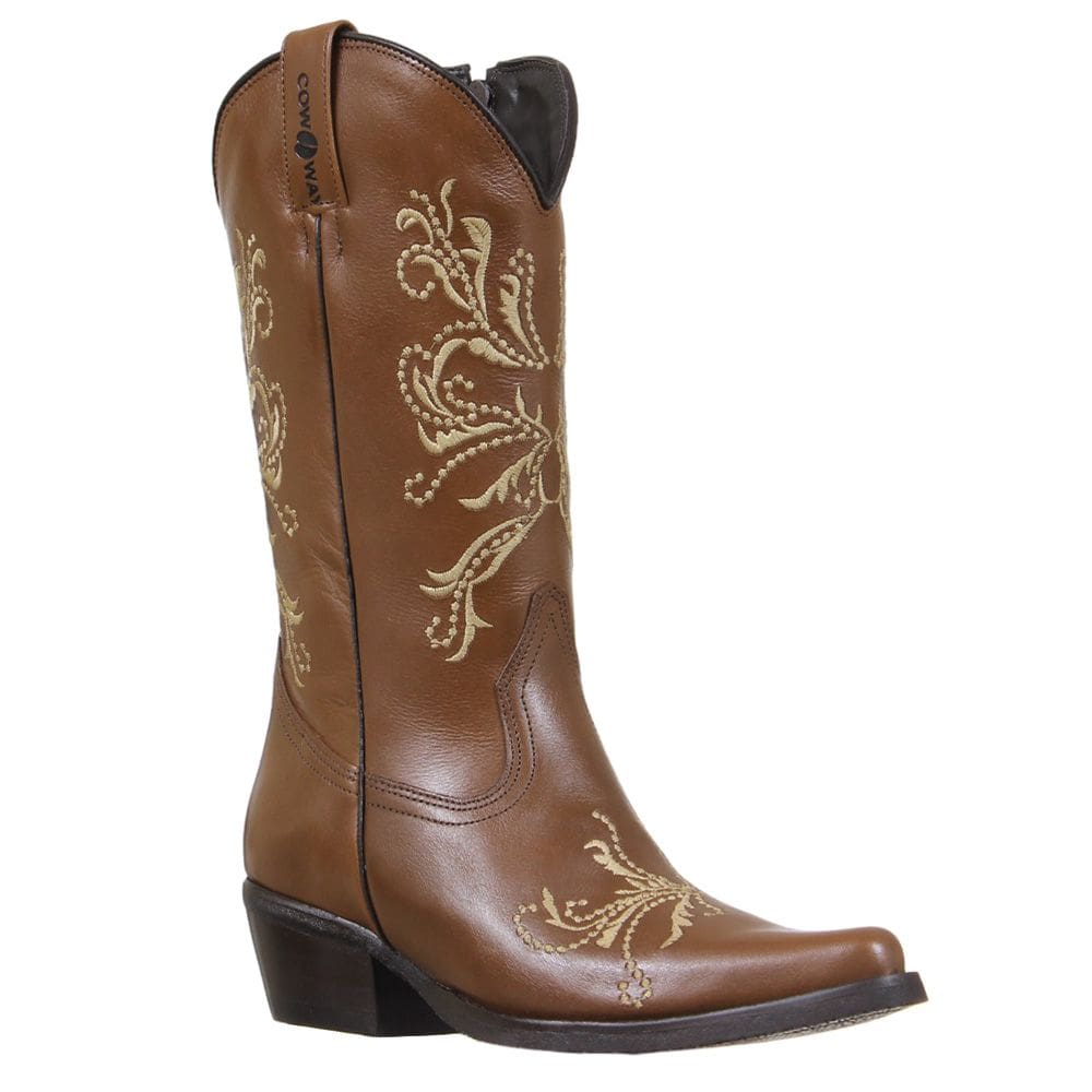 Bota Feminina Bico Fino Marrom Cow Way 35404