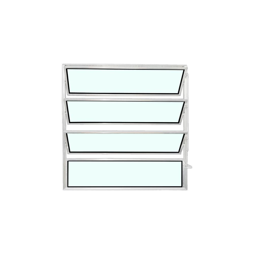 Vitro Basculante Branco 80x80 Linha Esmeralda Vidro Liso