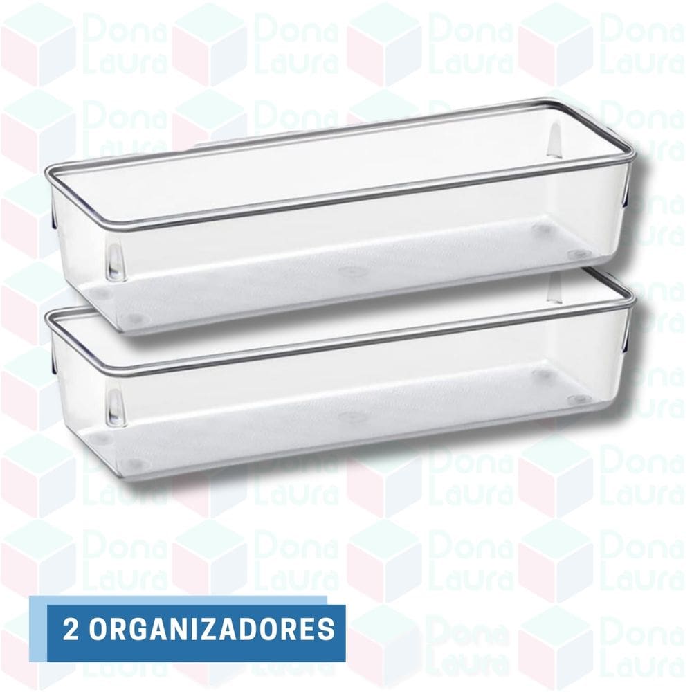 2 Un Organizador Modular Retangular Transparente Gavetas