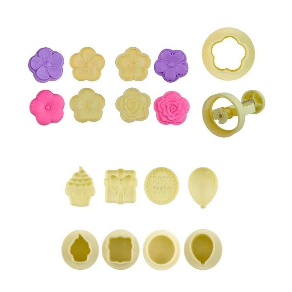 Kit Ejetor Max Flores Blue Star + Modelo Parabéns P/ Doces, Brigadeiros Modele e Marque Doces