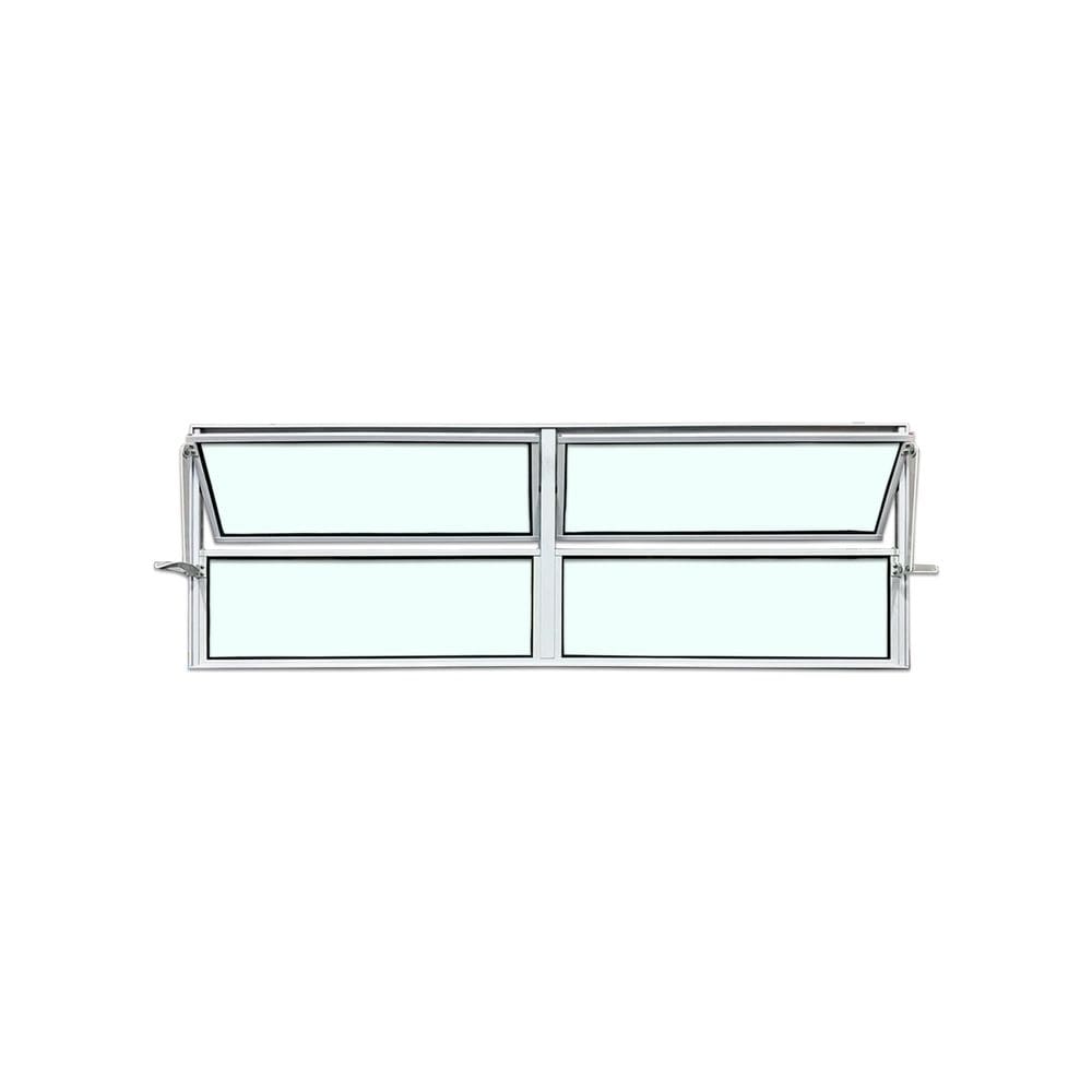 Vitro Basculante 2 Seções Branco 40x200 Linha Esmeralda Vidro Liso