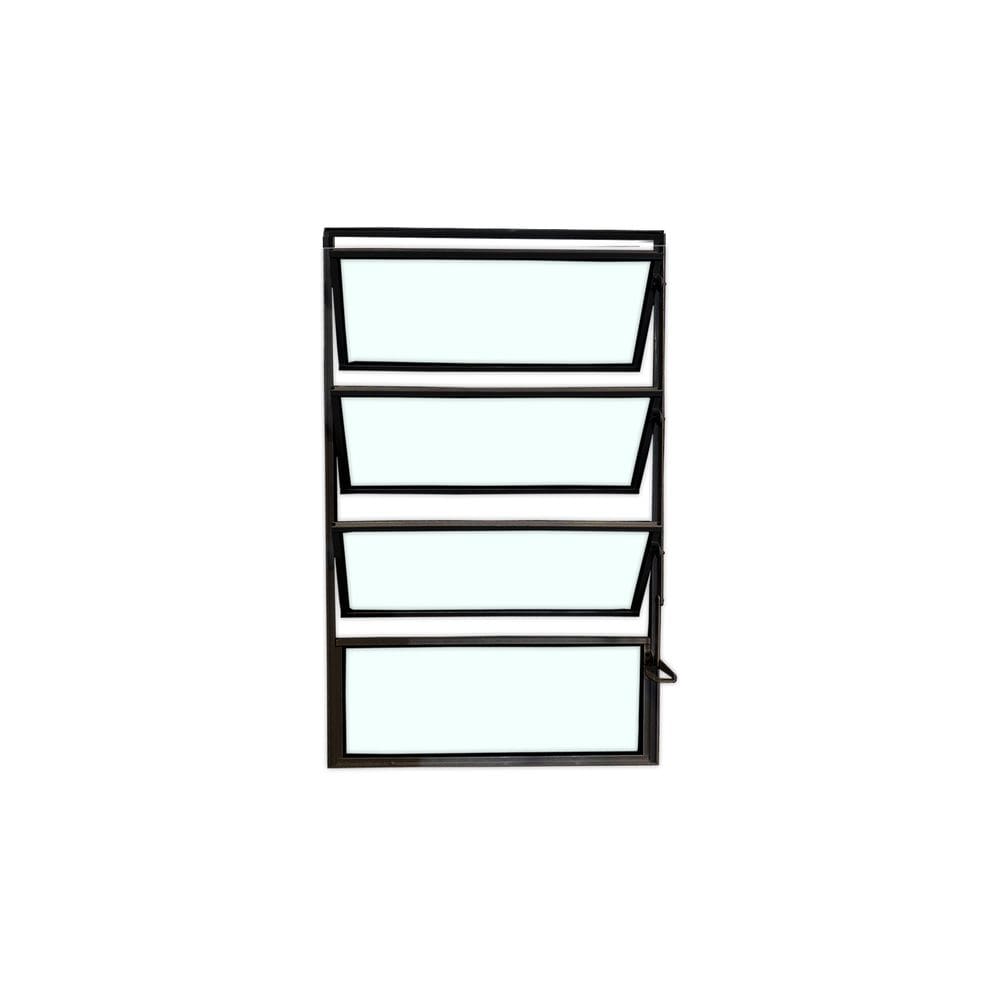 Vitro Basculante Preto 80x40 Linha Esmeralda Vidro Liso
