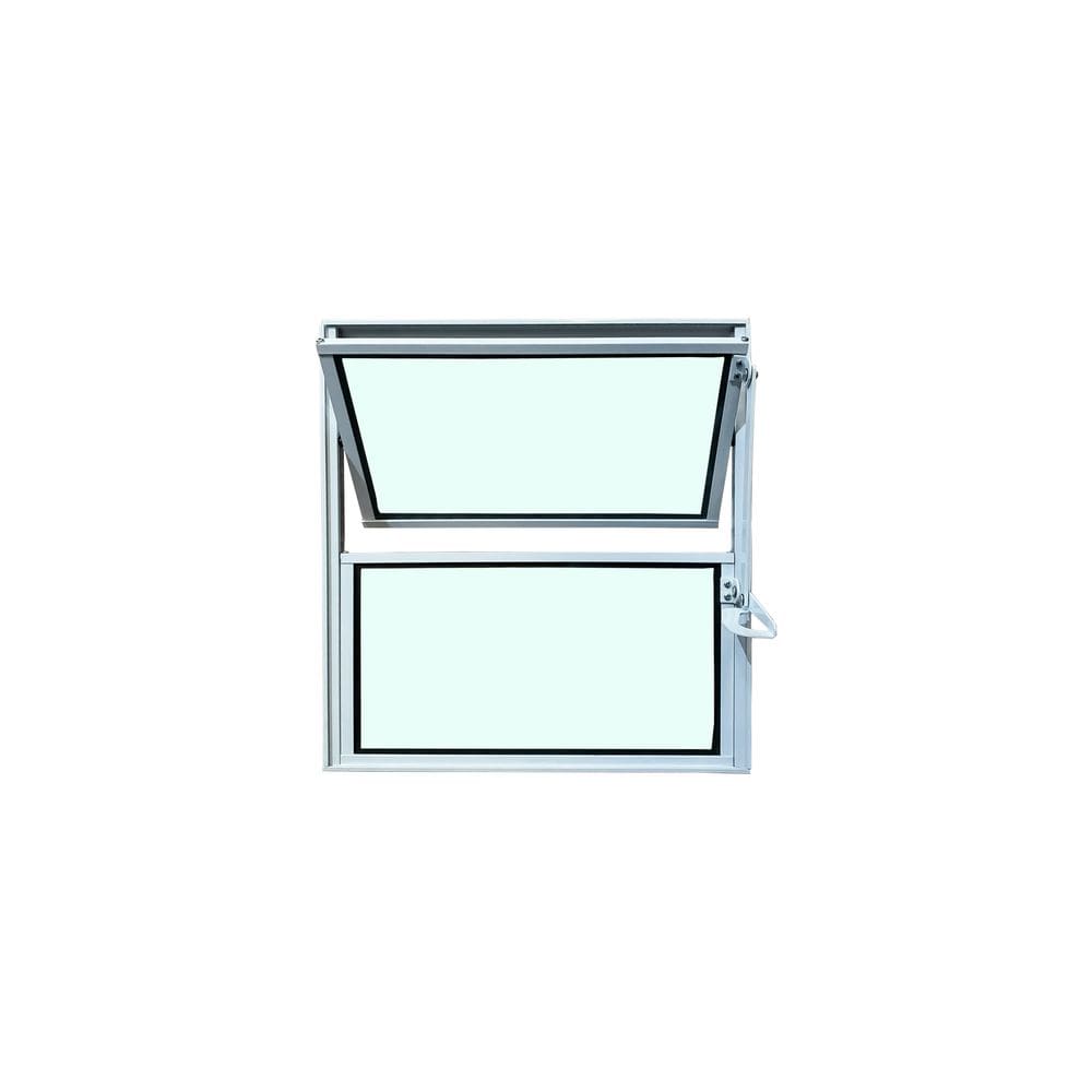 Vitro Basculante Branco 40x40 Linha Esmeralda Vidro Liso