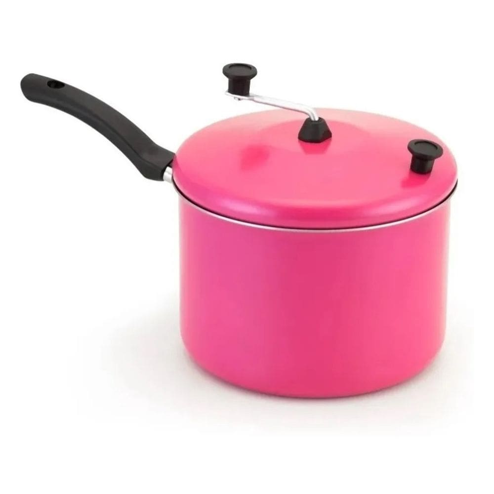 Panela Pipoqueira Em Alumínio Linha Color Rosa 4l