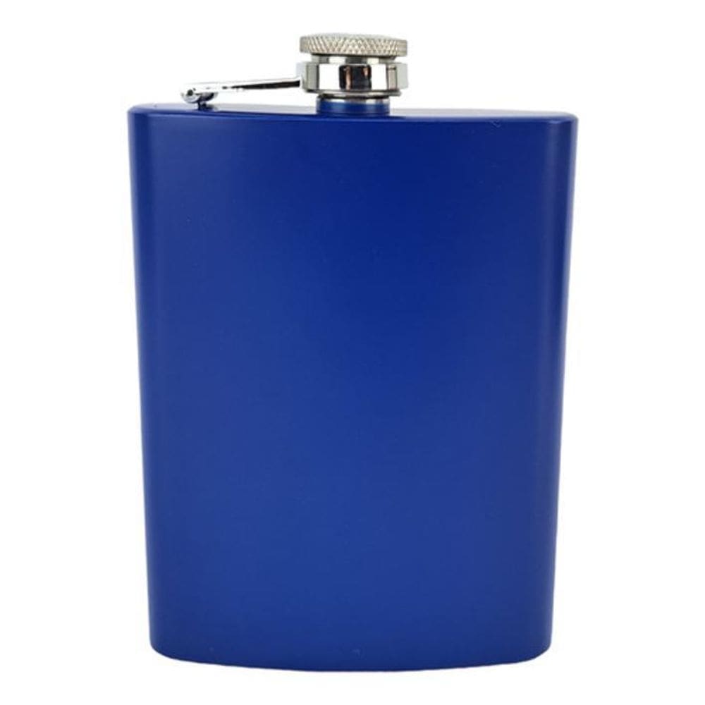 Cantil Inox Azul 240Ml 8 Oz Bebida Whisky Rum