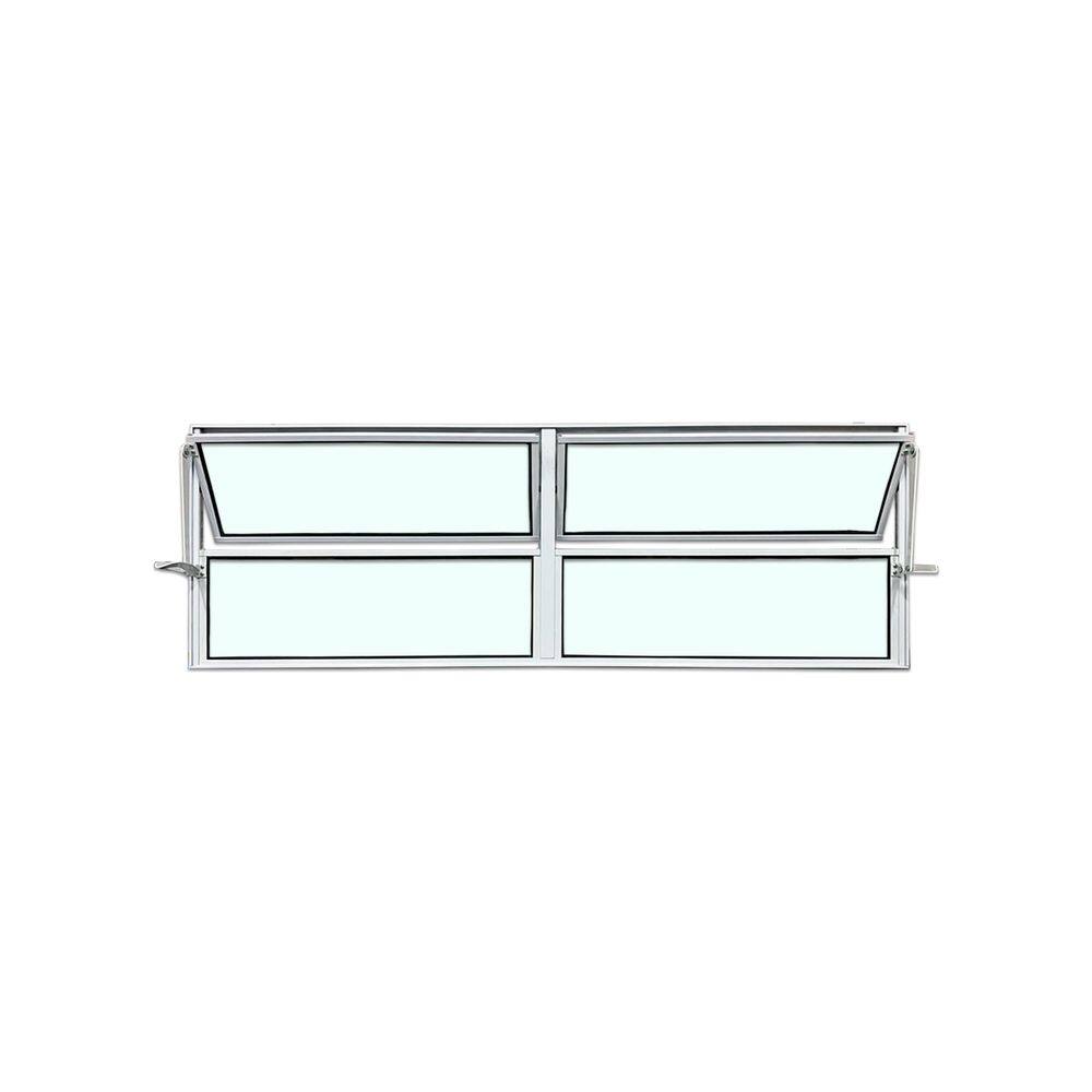 Vitro Basculante 2 Seções Branco 40x150 Linha Esmeralda Vidro Liso