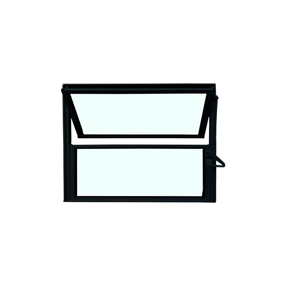Vitro Basculante Preto 40x80 Linha Esmeralda Vidro Liso