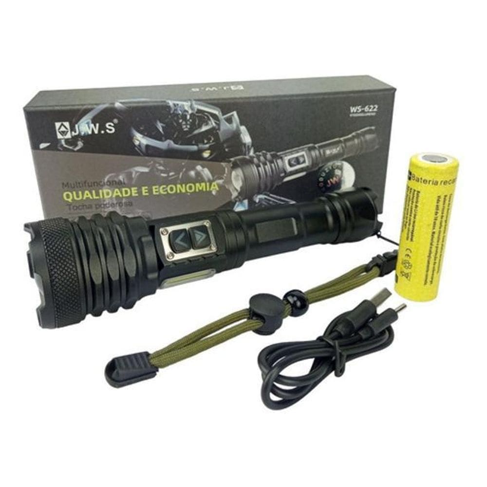 Lanterna Para Caça Led V3 Ultra Potente Recarregável Usb
