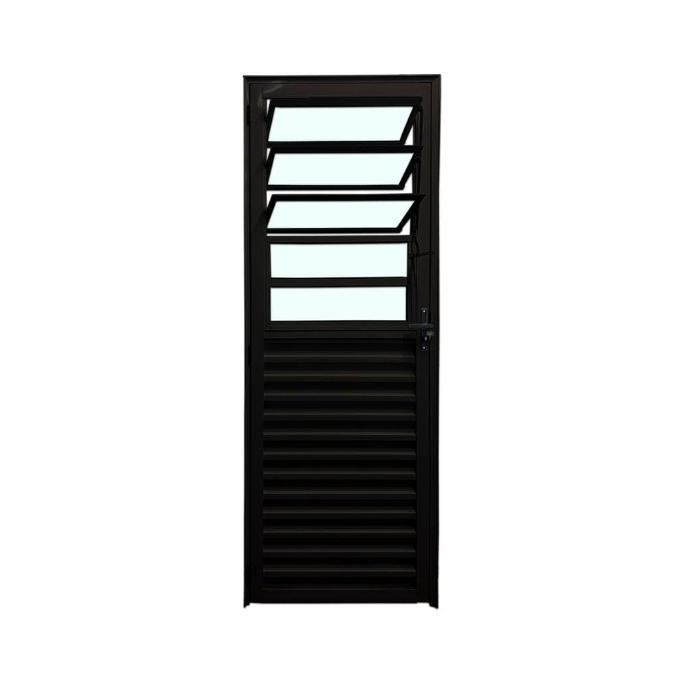 Porta Basculante Preto E 210x80 Linha 25 Esmeralda Vidro Liso