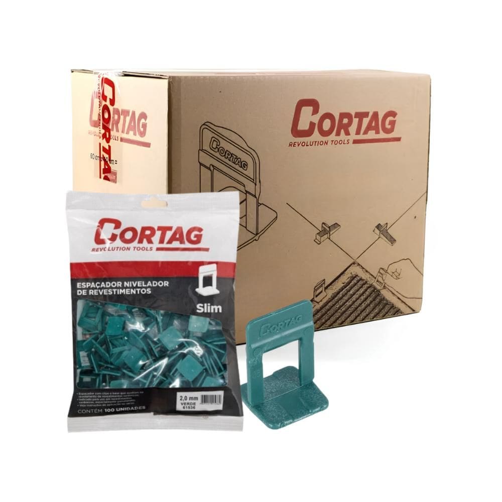 Espaçador Nivelador Slim 2,0mm Verde Cortag C/500 Peças