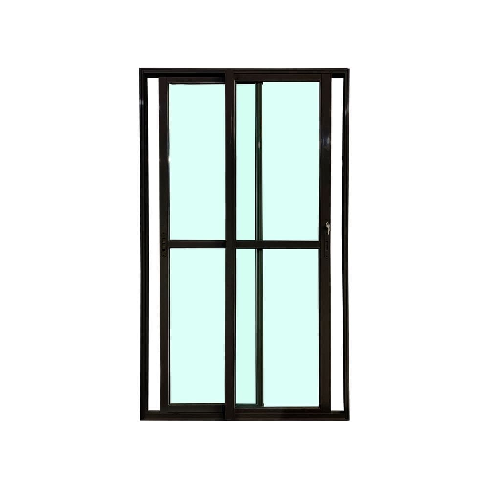 Porta Balcão 2 Folhas Vidro 210x200 Preto Linha 25