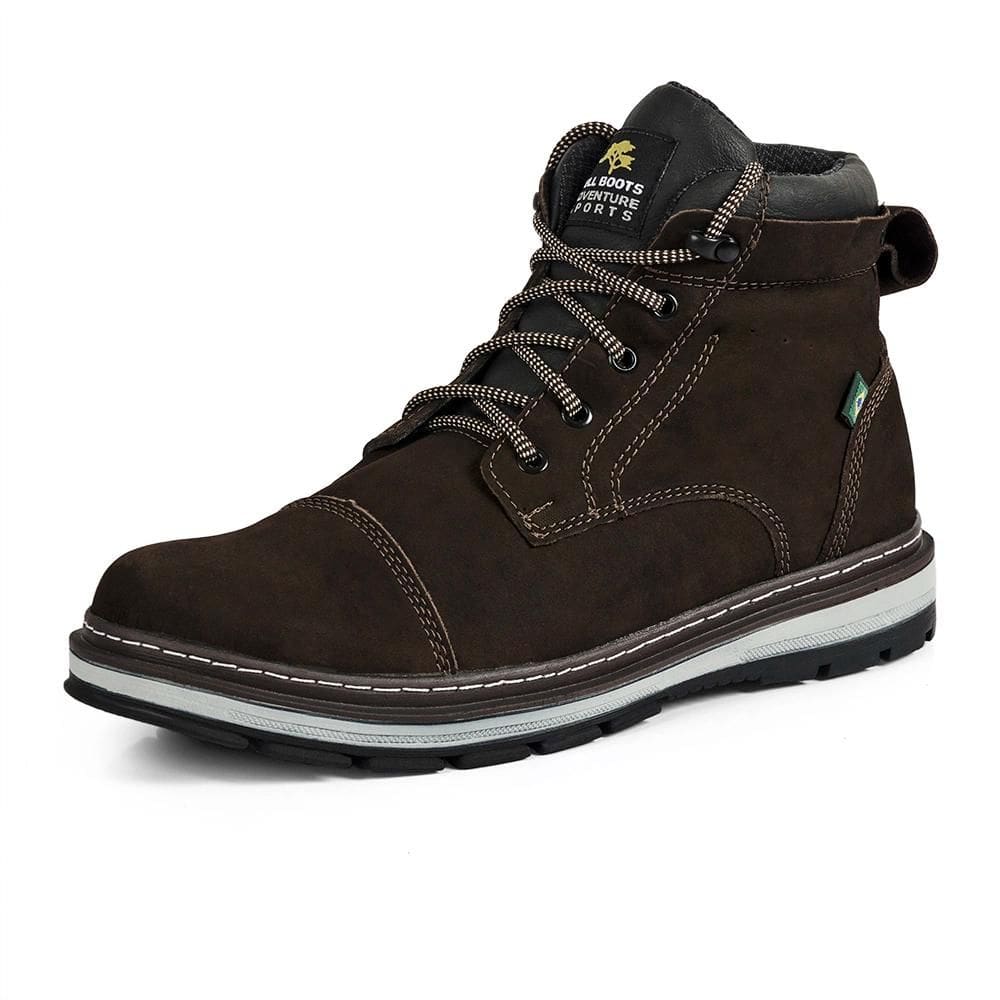 Bota Masculina Couro Adventure Conforto Casual