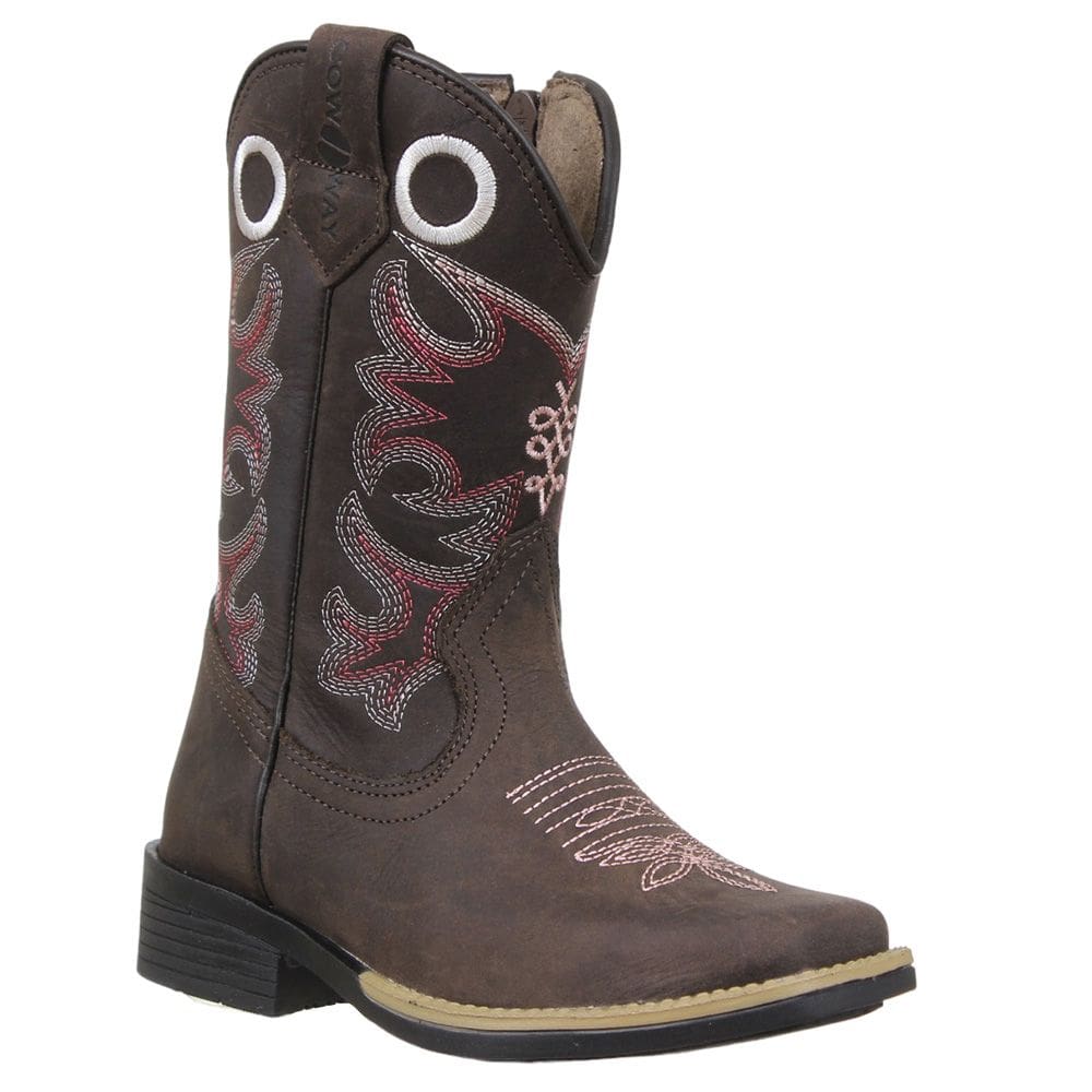 Bota Infantil Bico Quadrado Café Cow Way 37027