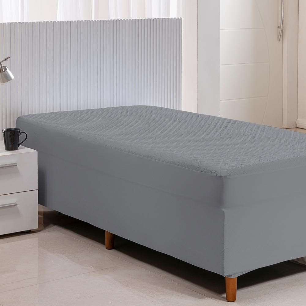 Protetor Impermeável Solteiro 01 Pc Conjugado - Cinza