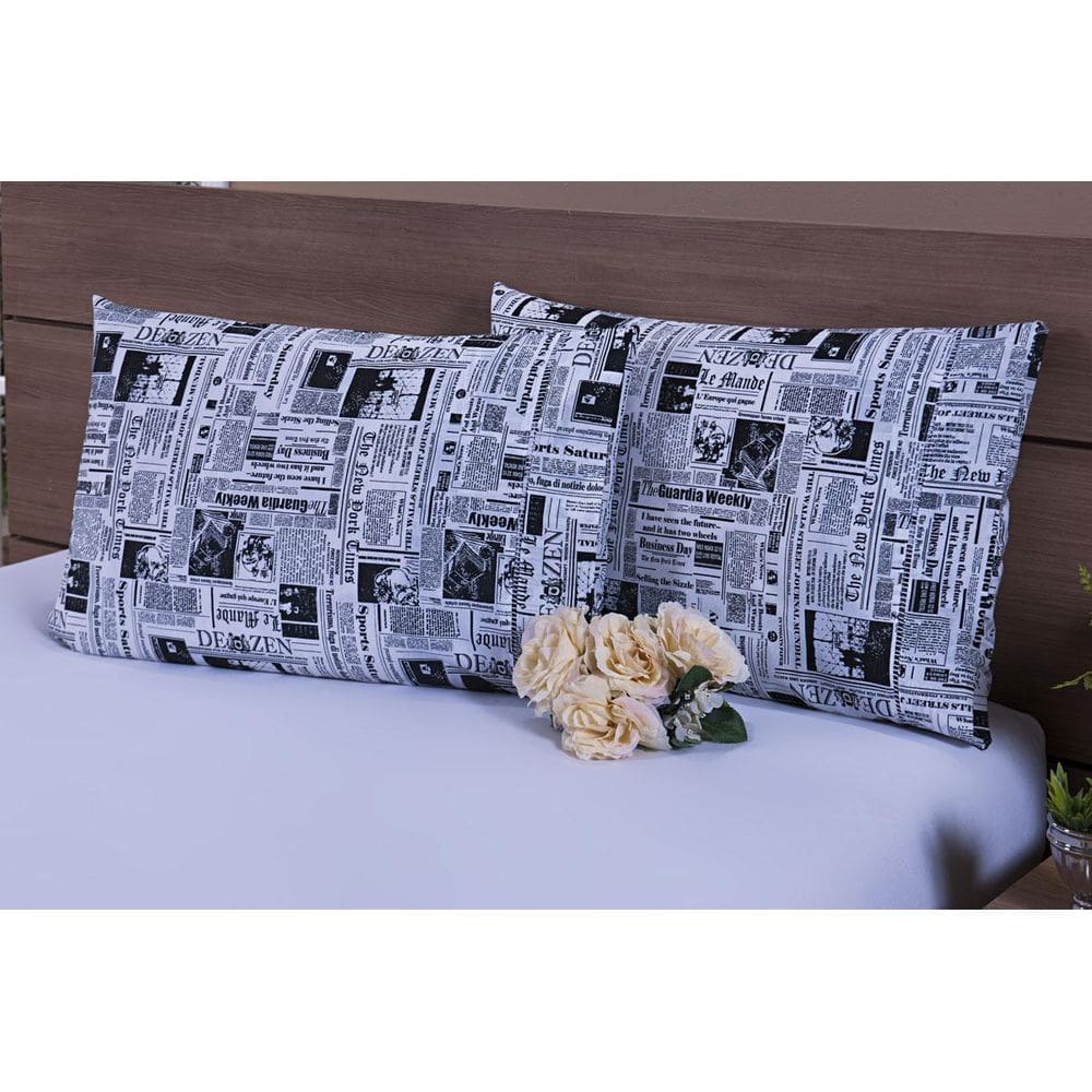 Jogo Lençol Solteiro 2 Peças 1,88X0,88X40Cm 180 Fios Jornal