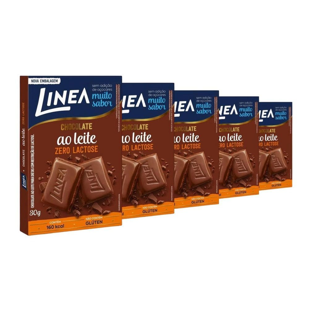 Chocolate Linea Zero Açúcar 5 De 30G Ao Leite Zero Lactose