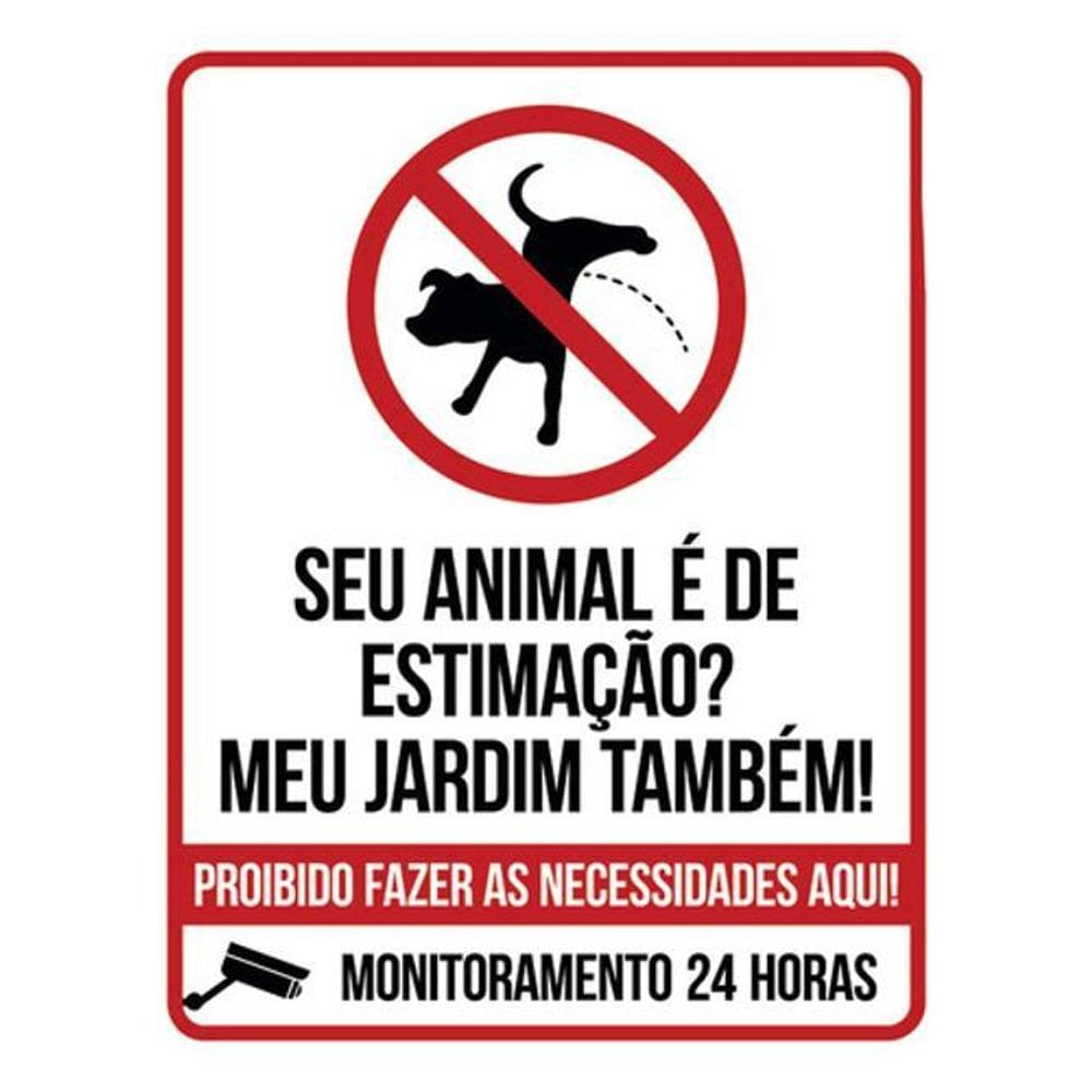 Kit 3 Placas Jardim Estimação Necessidades Aqui 36X46