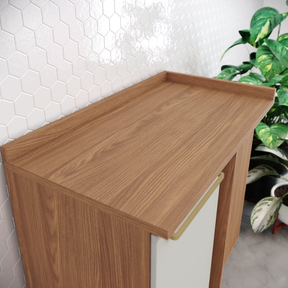 Tampo para Balcão de Canto Reto Yasmin Espresso Móveis Marrom