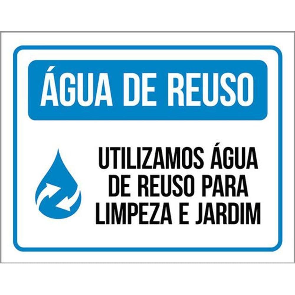 Kit 10 Placas Água Reuso Limpeza Jardim 36X46