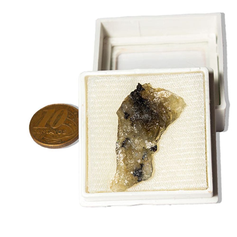 Labradorita Canadense Mineral Natural No Estojo Coleção