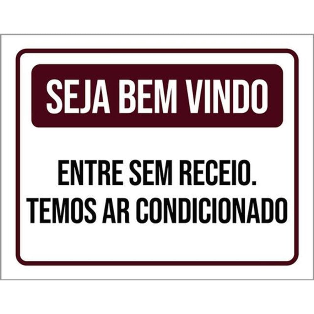 Kit 3 Placas Entre Sem Receio Temos Ar Condicionado 36X46